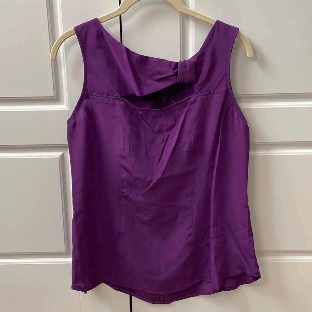 Nanette Lepore purple cutout silk top NWT